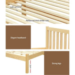 Artiss Bed Frame Single Size Wooden Oak SOFIE - Furniture > Bedroom