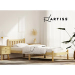 Artiss Bed Frame Single Size Wooden Oak SOFIE - Furniture > Bedroom