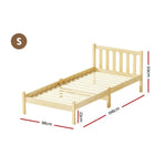 Artiss Bed Frame Single Size Wooden Oak SOFIE - Furniture > Bedroom