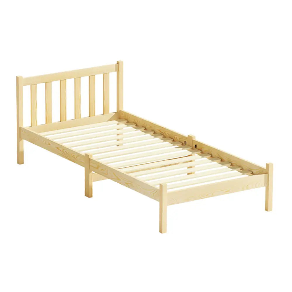 Artiss Bed Frame Single Size Wooden Oak SOFIE - Furniture > Bedroom