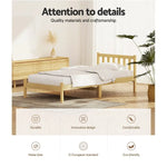 Artiss Bed Frame Single Size Wooden Oak SOFIE - Furniture > Bedroom