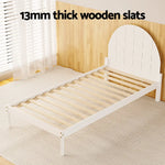 Artiss Bed Frame Single Size Wooden White DALY - Furniture > Bedroom > Beds & Bed Frames
