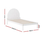 Artiss Bed Frame Single Size Wooden White DALY - Furniture > Bedroom > Beds & Bed Frames