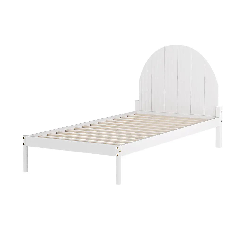 Artiss Bed Frame Single Size Wooden White DALY - Furniture > Bedroom > Beds & Bed Frames