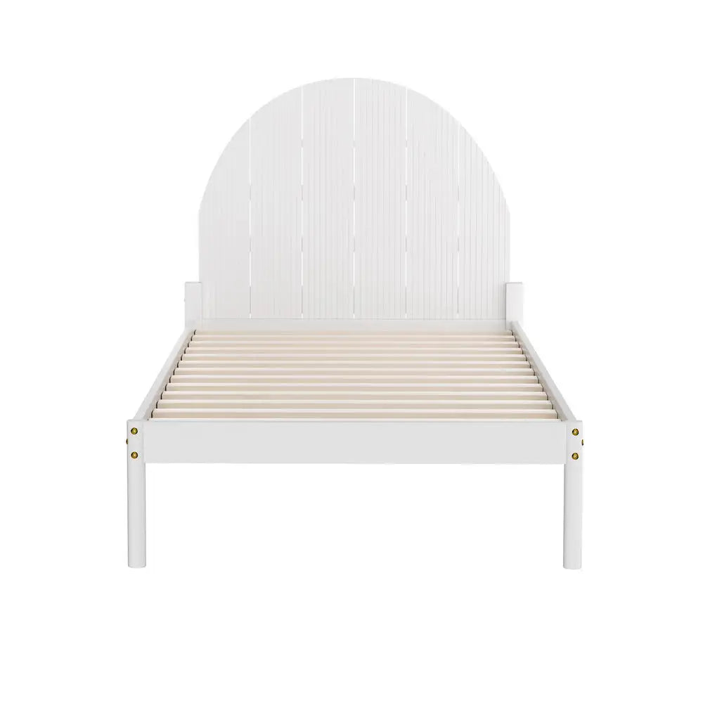 Artiss Bed Frame Single Size Wooden White DALY - Furniture > Bedroom > Beds & Bed Frames