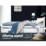 Artiss Bed Frame Single Size Wooden White RIO - Furniture > Bedroom