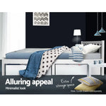 Artiss Bed Frame Single Size Wooden White SOFIE - Furniture > Bedroom