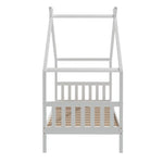 Artiss Bed Frame Wooden Base Kids Single Timber House Beds White - Furniture > Bedroom > Beds & Bed Frames