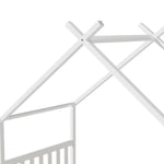 Artiss Bed Frame Wooden Base Kids Single Timber House Beds White - Furniture > Bedroom > Beds & Bed Frames