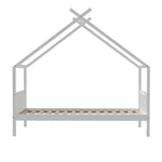Artiss Bed Frame Wooden Base Kids Single Timber House Beds White - Furniture > Bedroom > Beds & Bed Frames