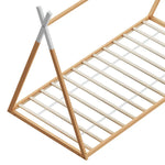 Artiss Bed Frame Wooden Kids House Single Frame Oak ENID - Furniture > Bedroom