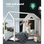 Artiss Bed Frame Wooden Kids House Frame White CASA - Furniture > Bedroom