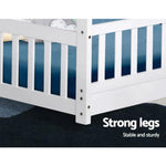 Artiss Bed Frame Wooden Kids House Frame White ROCK - Furniture > Bedroom