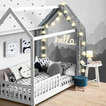 Artiss Bed Frame Wooden Kids House Frame White ROCK - Furniture > Bedroom