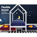 Artiss Bed Frame Wooden Trundle Daybed Kids House Frame White HOLY - Furniture > Bedroom