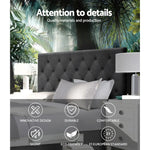 Artiss Bed Head Double Size Fabric - CAPPI Charcoal - Furniture > Bedroom