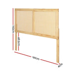 Artiss Bed Head Headboard Double Rattan - RIBO Pine - Furniture > Bedroom > Beds & Bed Frames