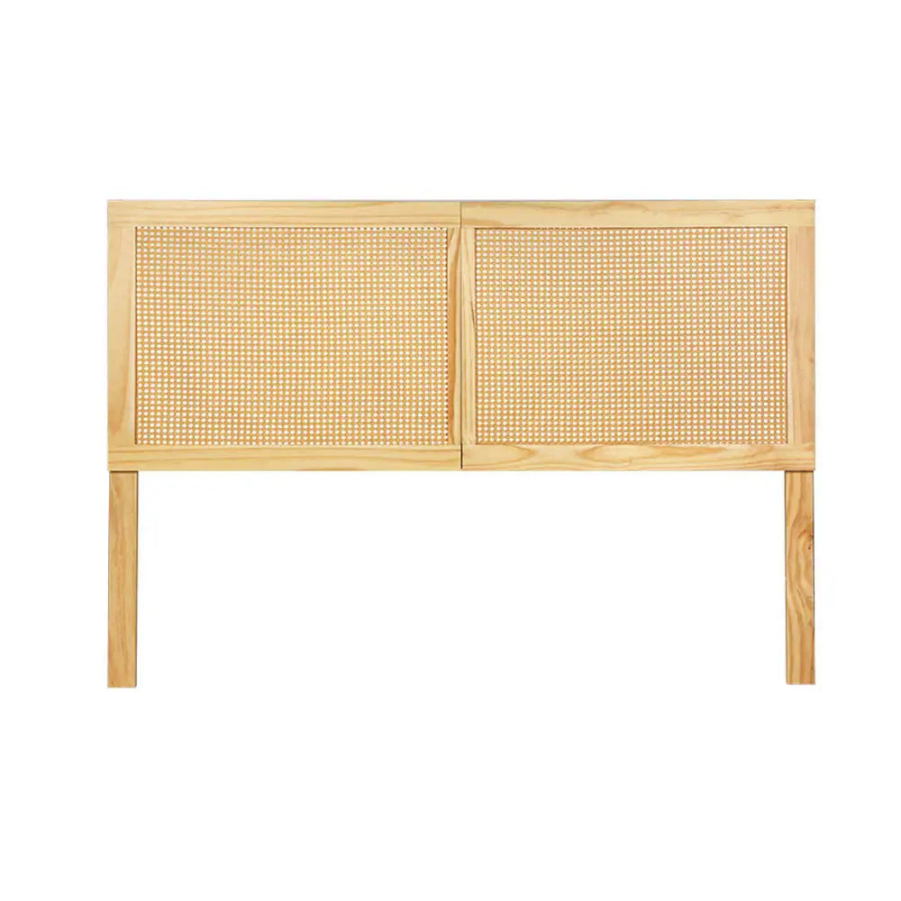 Artiss Bed Head Headboard Double Rattan - RIBO Pine - Furniture > Bedroom > Beds & Bed Frames