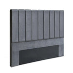 Artiss Bed Head Headboard Double Velvet - VELA Grey - Furniture > Bedroom > Headboards