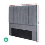 Artiss Bed Head Headboard Double Velvet - VELA Grey - Furniture > Bedroom > Headboards