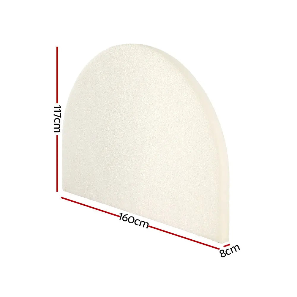Artiss Bed Head Headboard Bed Frame Queen Boucle - GREI White - Furniture > Bedroom > Beds & Bed Frames
