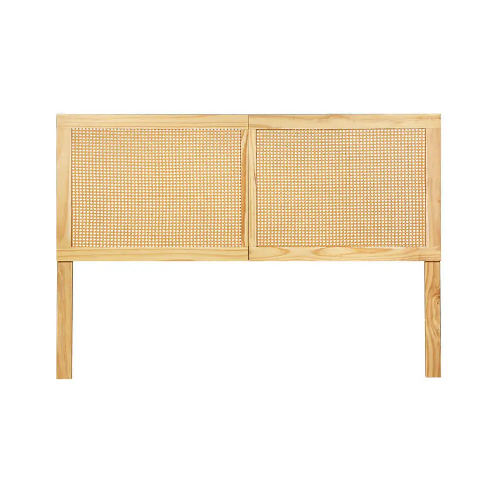 Artiss Bed Head Headboard Queen Rattan - RIBO Pine - Furniture > Bedroom > Beds & Bed Frames