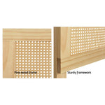 Artiss Bed Head Headboard Queen Rattan - RIBO Pine - Furniture > Bedroom > Beds & Bed Frames