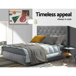 Artiss Bed Head King Single Size Fabric - CAPPI Grey - Furniture > Bedroom