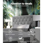 Artiss Bed Head King Single Size Fabric - CAPPI Grey - Furniture > Bedroom