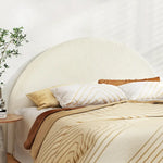 Artiss Bed Head King Size Boucle - GREI White - Furniture > Bedroom