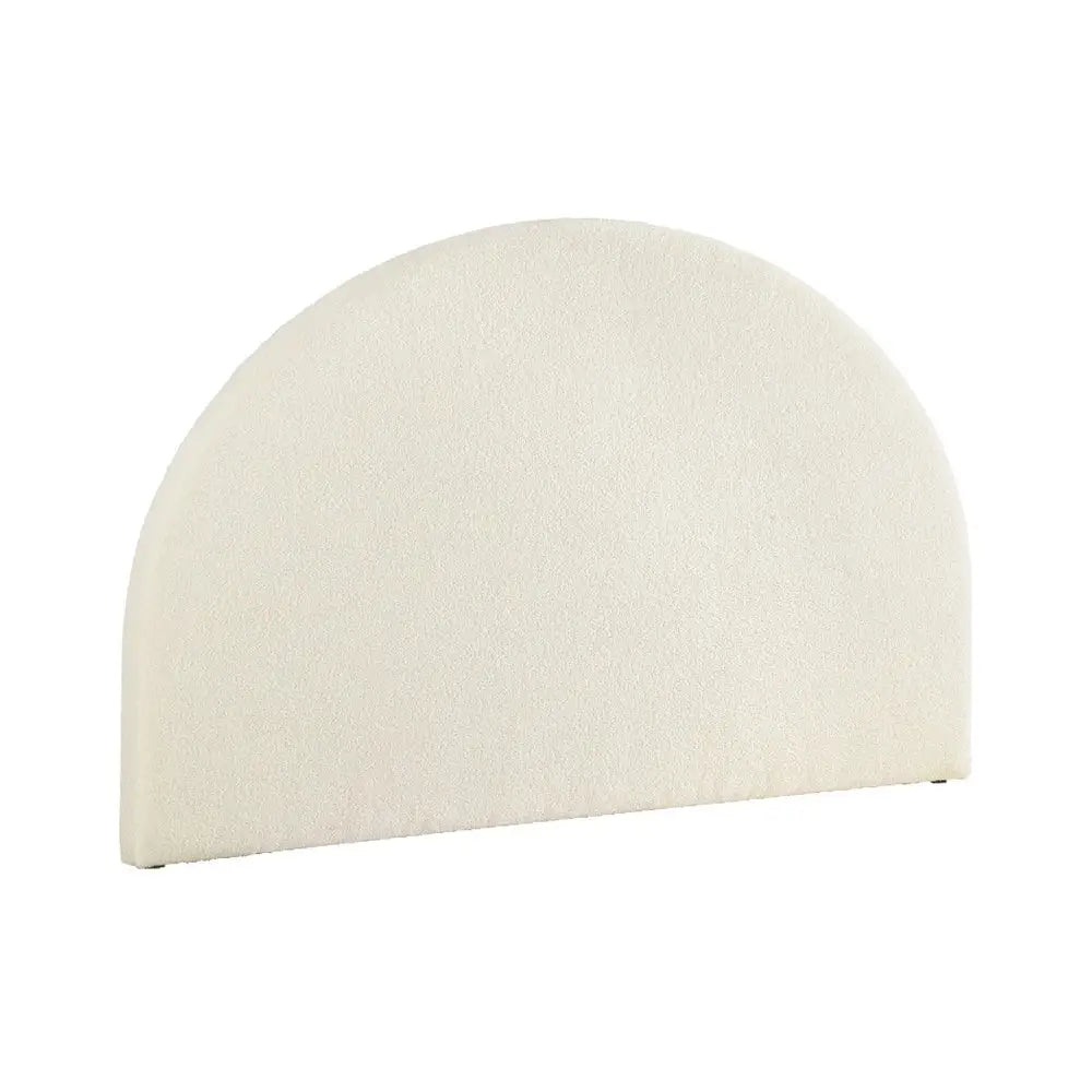 Artiss Bed Head King Size Boucle - GREI White - Furniture > Bedroom