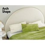 Artiss Bed Head King Size Boucle - GREI White - Furniture > Bedroom