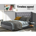 Artiss Bed Head King Size Fabric - LUCA Grey - Furniture > Bedroom