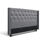 Artiss Bed Head King Size Fabric - LUCA Grey - Furniture > Bedroom