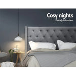 Artiss Bed Head King Size Fabric - LUCA Grey - Furniture > Bedroom