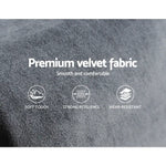 Artiss Bed Head King Size Velvet - VELA Grey - Furniture > Bedroom