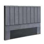 Artiss Bed Head King Size Velvet - VELA Grey - Furniture > Bedroom