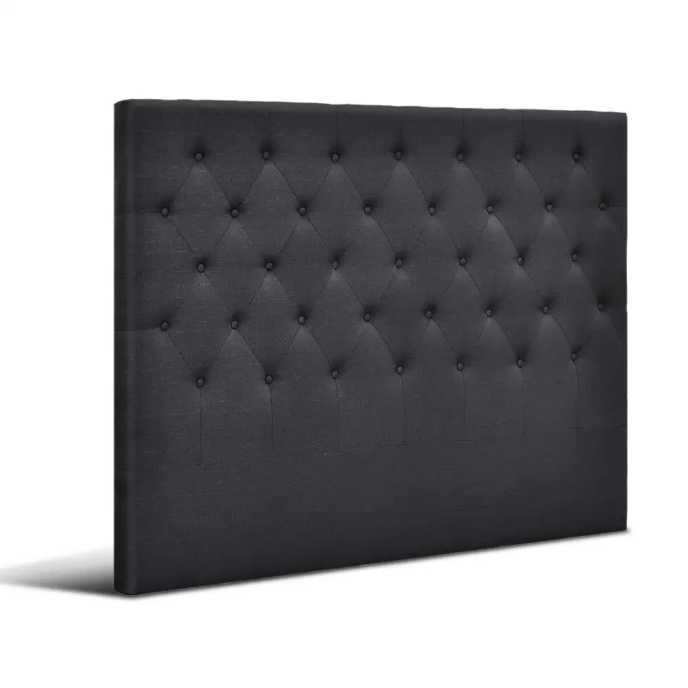 Artiss Bed Head Queen Size Fabric - CAPPI Charcoal - Furniture > Bedroom