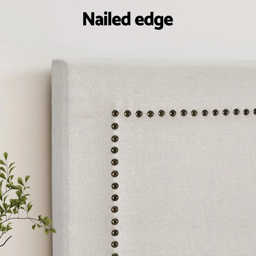 Artiss Bed Head Queen Size Fabric - RIVE Beige - Home & Garden > Bedding