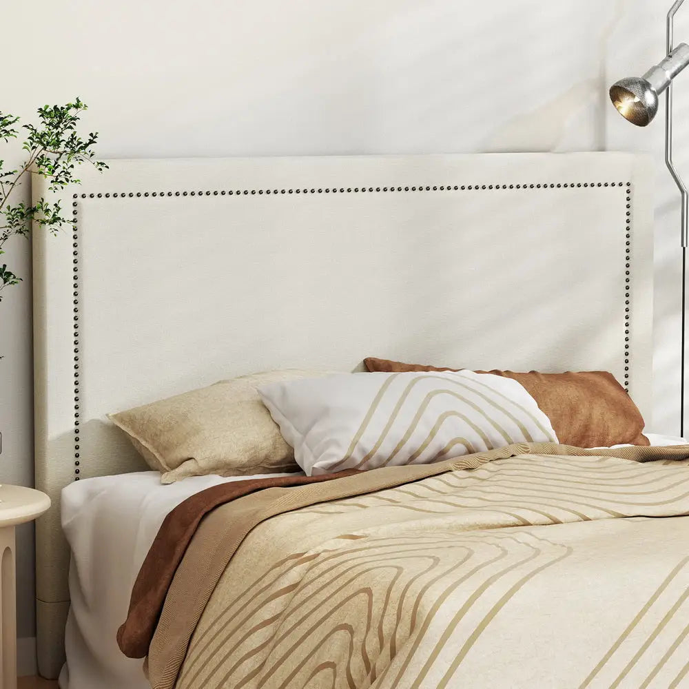 Artiss Bed Head Queen Size Fabric - RIVE Beige - Home & Garden > Bedding