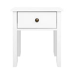Artiss Bedside Table 1 Drawer - BOW White - Furniture > Bedroom