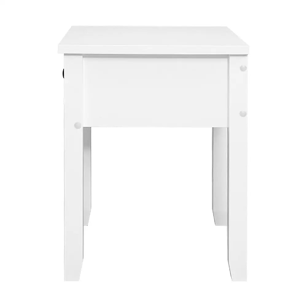 Artiss Bedside Table 1 Drawer - BOW White - Furniture > Bedroom