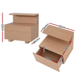 Artiss Bedside Table 1 Drawer - Pine - Furniture > Bedroom > Bedside Tables
