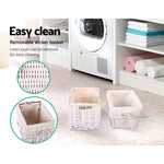 Artiss Bedside Table 1 Drawer with Basket Rustic White X2 - Furniture > Bedroom