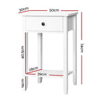 Artiss Bedside Table 1 Drawer with Shelf - BOWIE White - Furniture > Bedroom