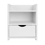 Artiss Bedside Table 1 Drawer with Shelf - FARA White - Furniture > Bedroom