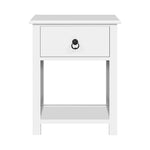 Artiss Bedside Table 1 Drawer with Shelf x2 - EMMA White - Furniture > Bedroom