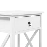 Artiss Bedside Table 1 Drawer with Shelf x2 - EMMA White - Furniture > Bedroom