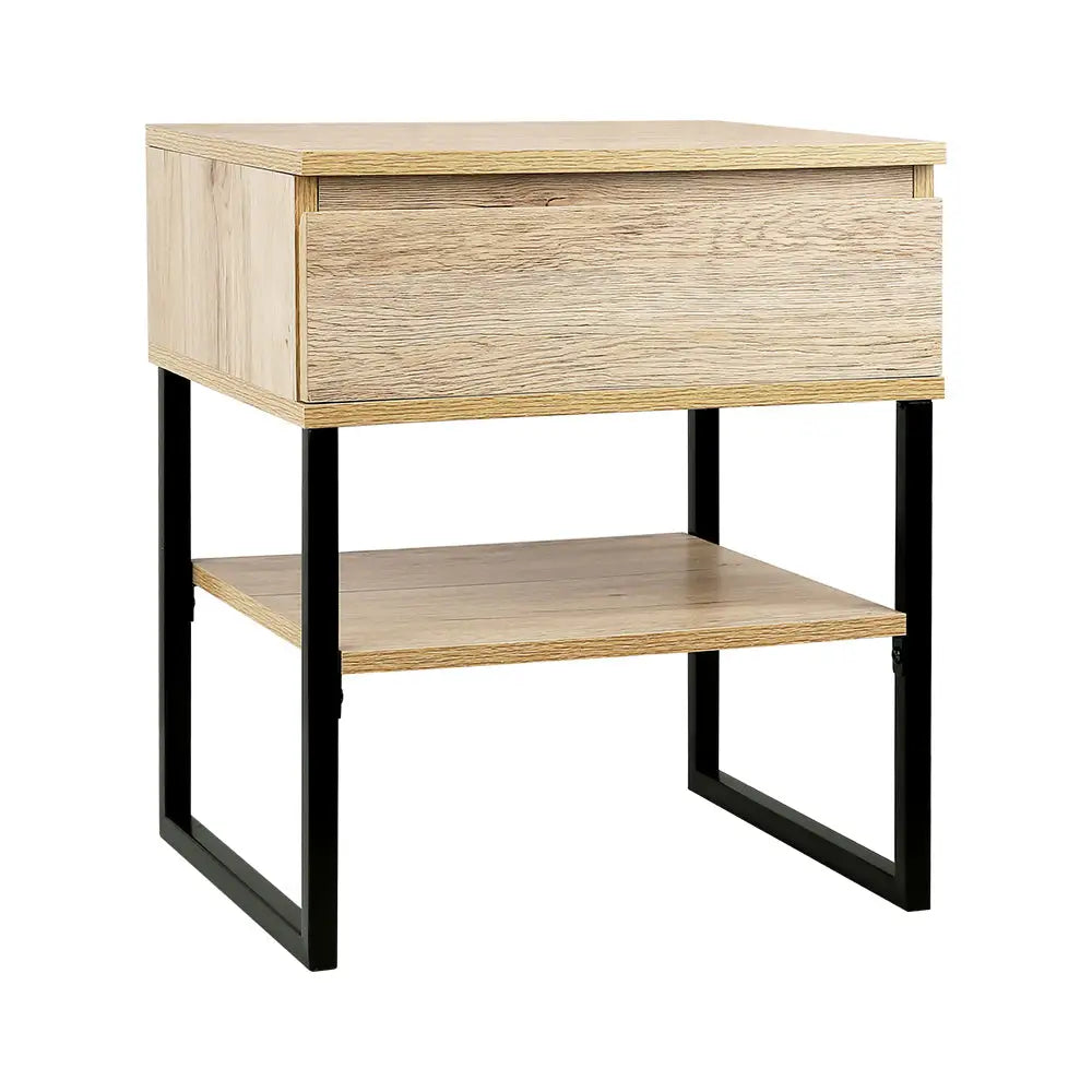Artiss Bedside Table 1 Drawers with Shelf - CASEY - Furniture > Bedroom