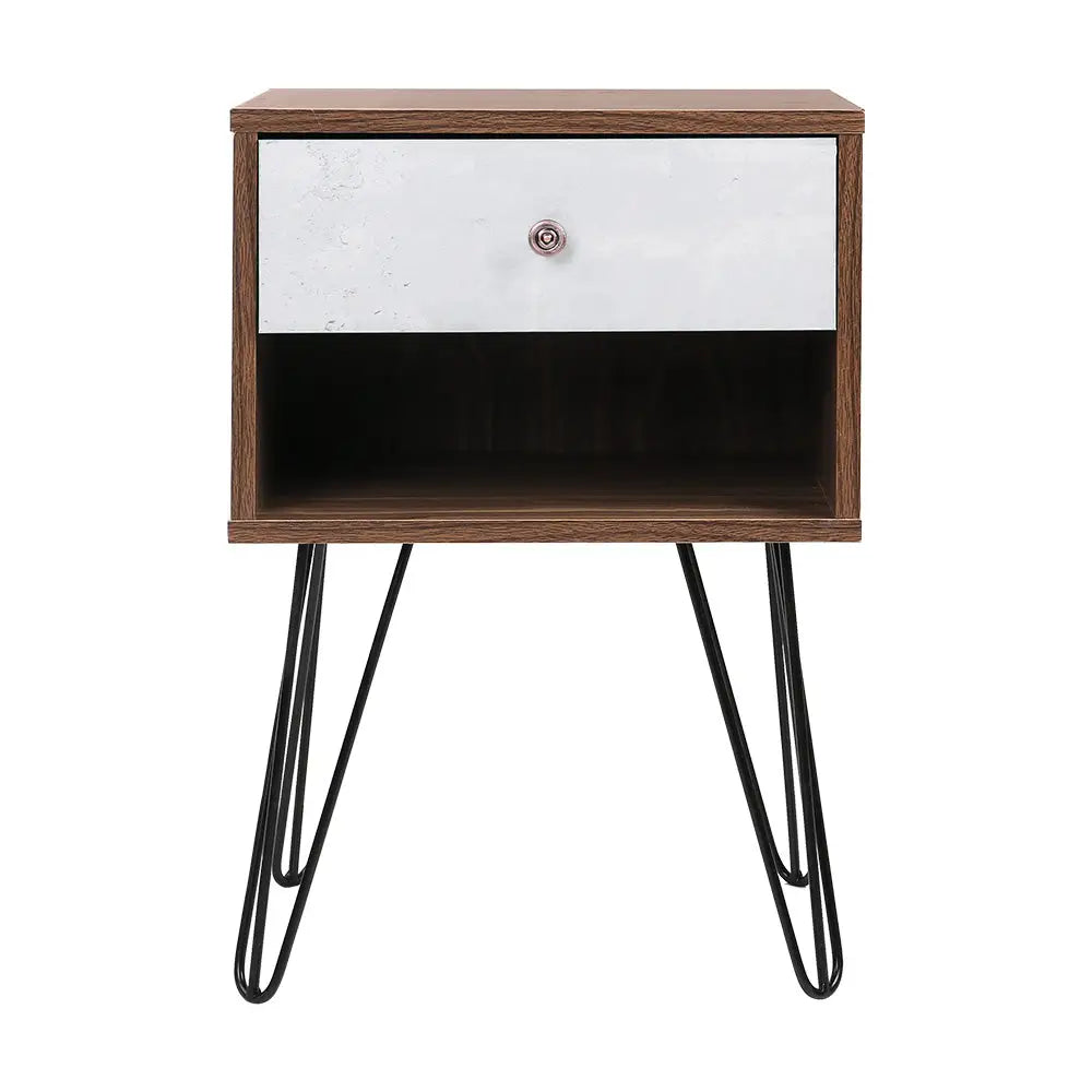 Artiss Bedside Table 1 Drawers with Shelf - LARS - Furniture > Bedroom